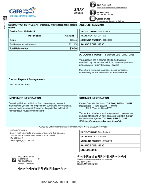 WIH Billing Sample