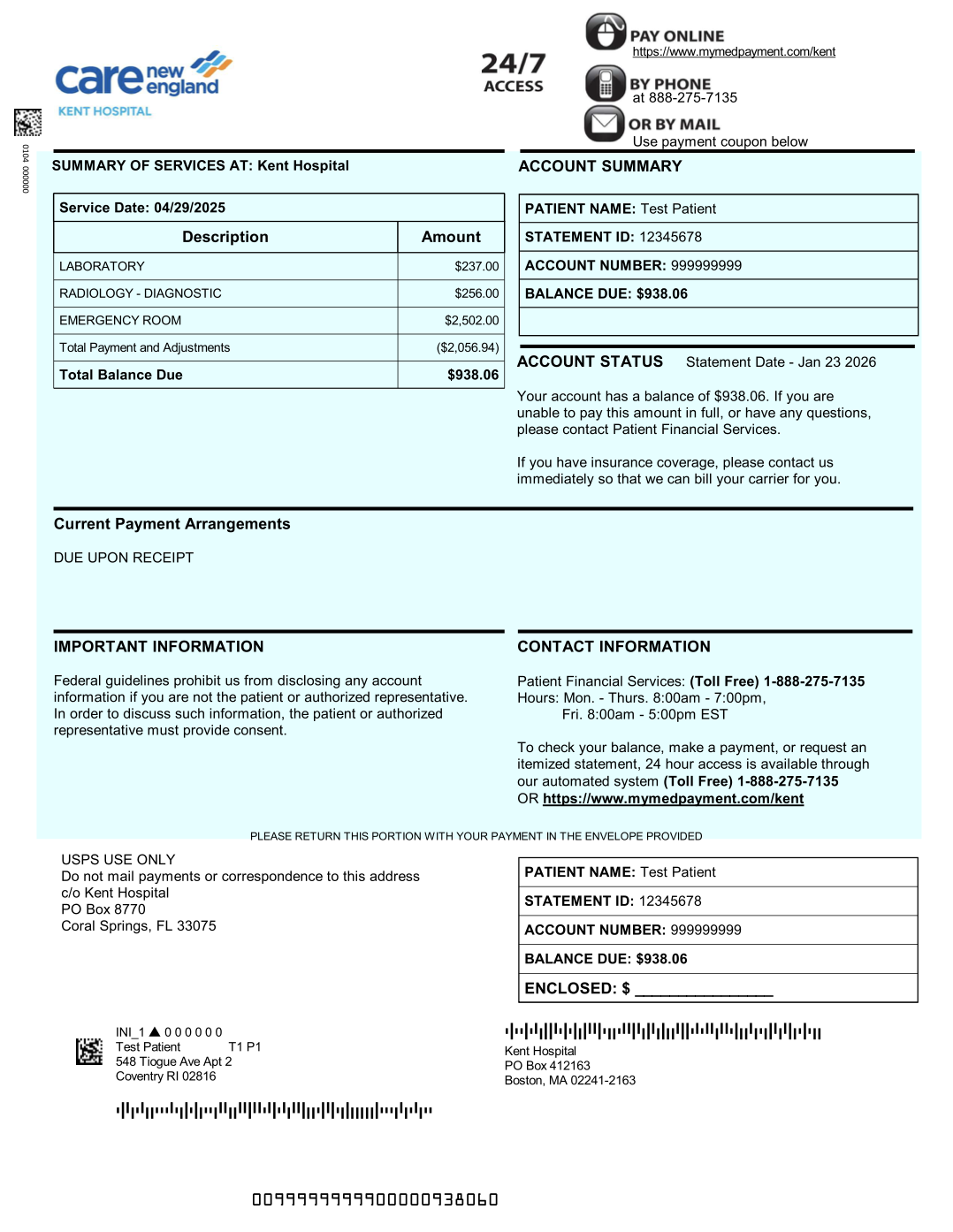 Kent Billing Sample